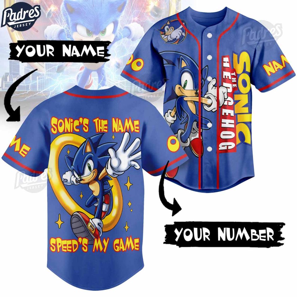 Sonic The Hedgehog Personalized Baseball Jersey Style