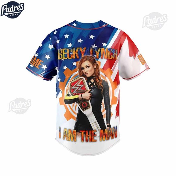 WWE Becky Lynch I Am The Man Custom Baseball Jersey 2