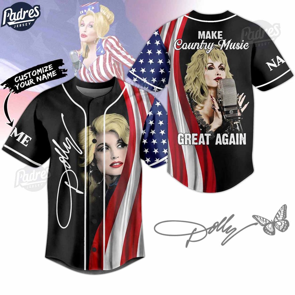 4th Of July Dolly Parton Make Country Music Great Again Custom Baseball Jersey