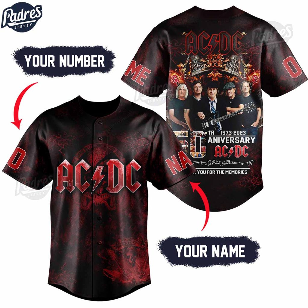 ACDC Anniversary Custom Baseball Jersey Style