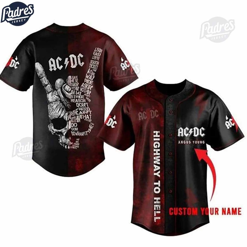 ACDC Highway To Hell Custom Baseball Jersey