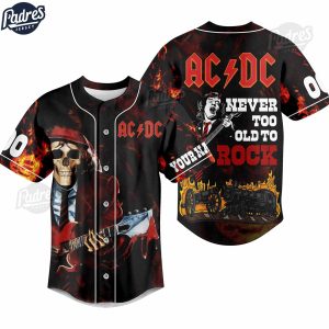 ACDC Never Too Old To Rock Custom Baseball Jersey 1