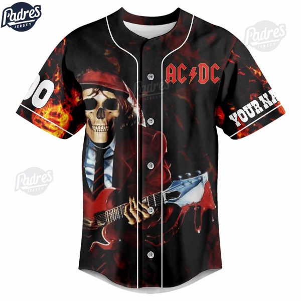 ACDC Never Too Old To Rock Custom Baseball Jersey 3