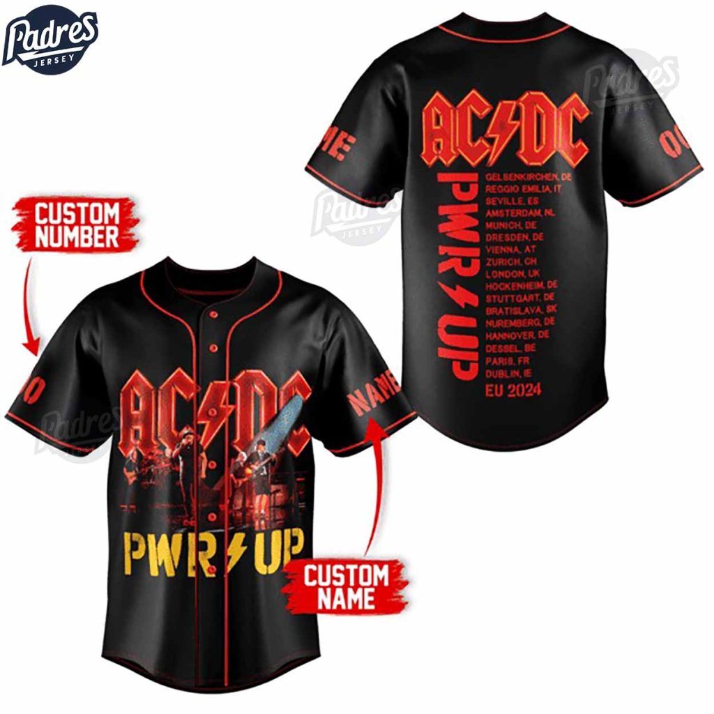 ACDC PWR UP Custom Baseball Jersey