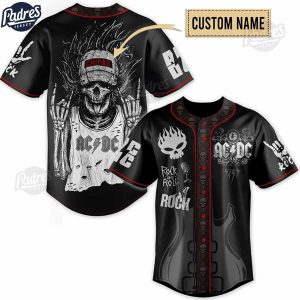 ACDC Rock And Roll Custom Baseball Jersey 1