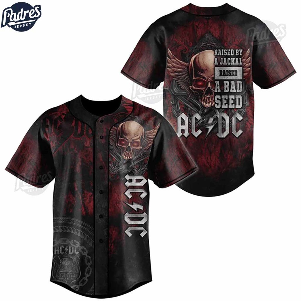 ACDC Skull Custom Baseball Jersey Shirt