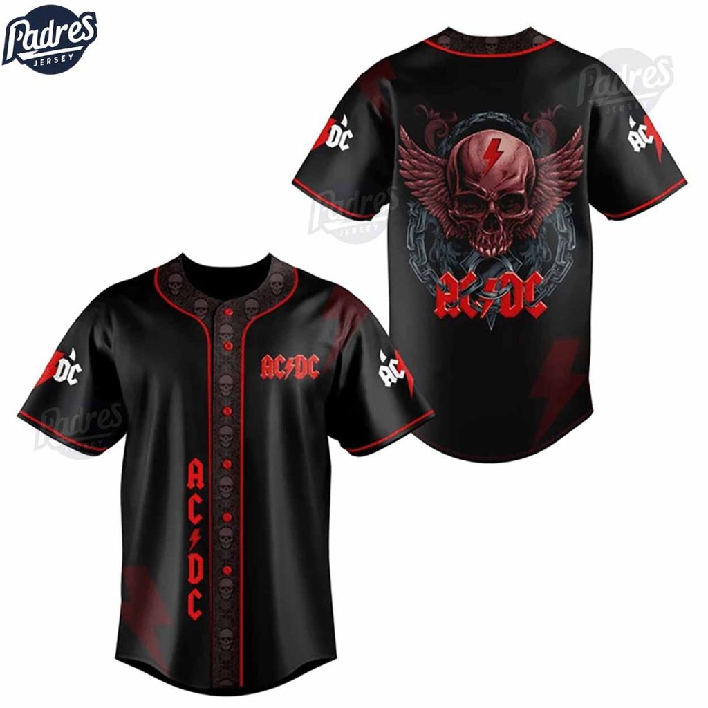 ACDC Skull Custom Baseball Jersey Style