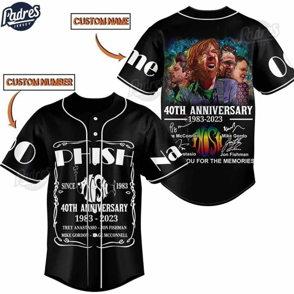 Custom 40th Anniversary Phish Baseball Jersey 1