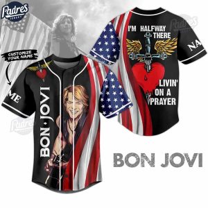 Custom 4th Of July Bon Jovi Baseball Jersey 1