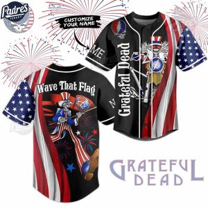 Custom 4th Of July Grateful Dead Baseball Jersey 1