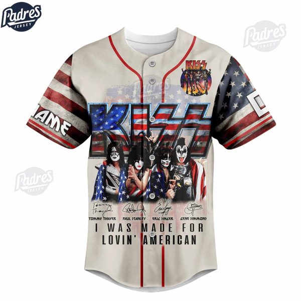 Custom 4th Of July Kiss I Was Made For Lovin American Baseball Jersey 3
