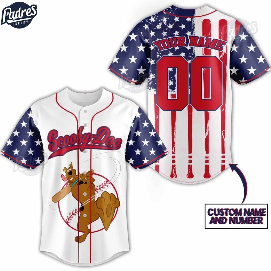 Custom 4th Of July Scooby Doo Baseball Jersey