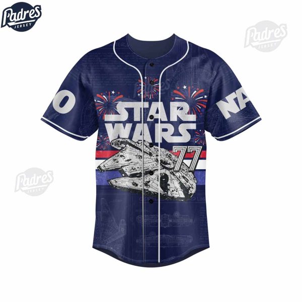 Custom 4th Of July Star Wars Baseball Jersey 2