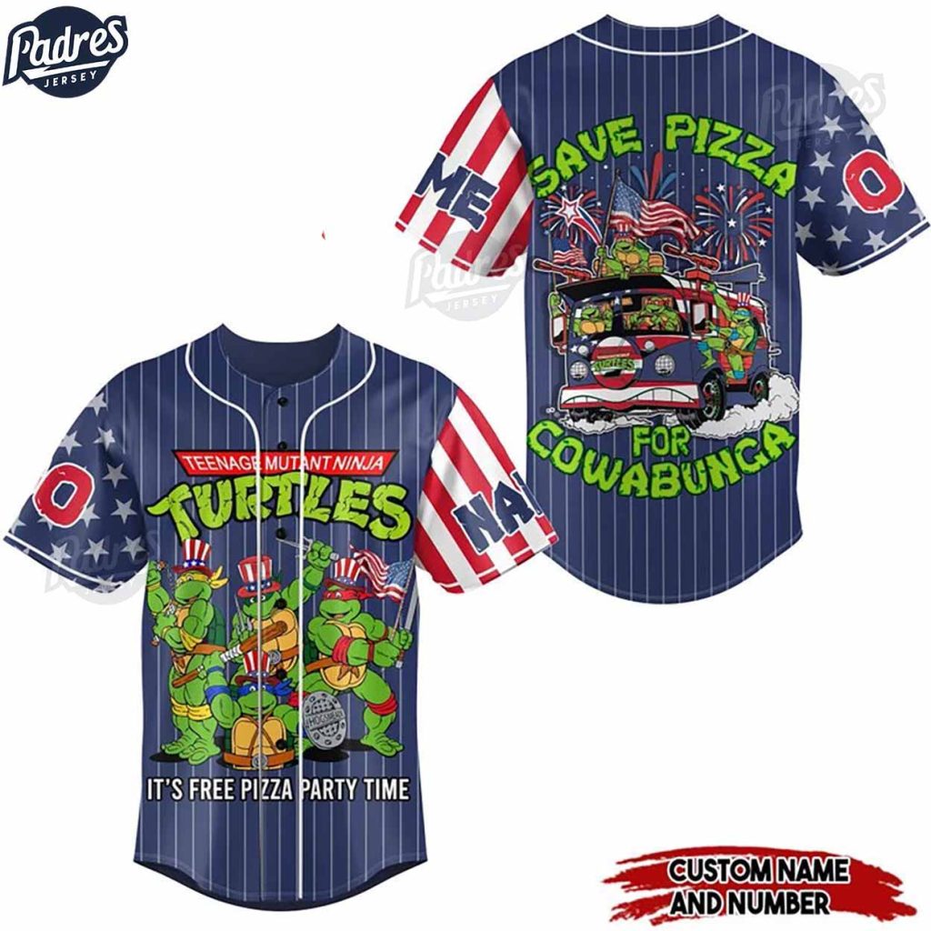 Custom 4th Of July USA Teenage Mutant Ninja Turtles Baseball Jersey