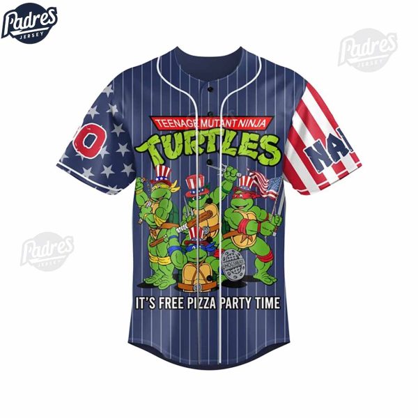 Custom 4th Of July USA Teenage Mutant Ninja Turtles Baseball Jersey 2