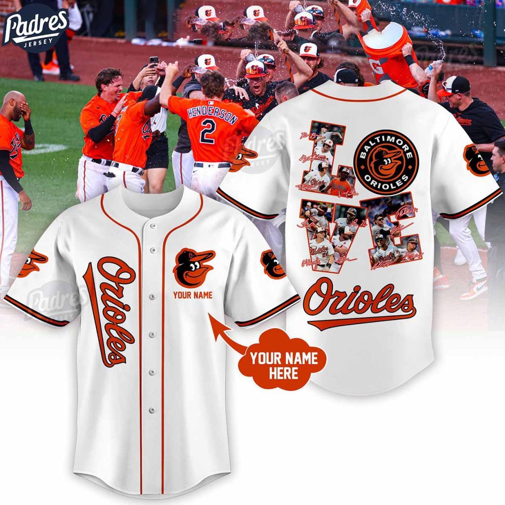 Custom Baltimore Orioles Love Team Baseball Jersey