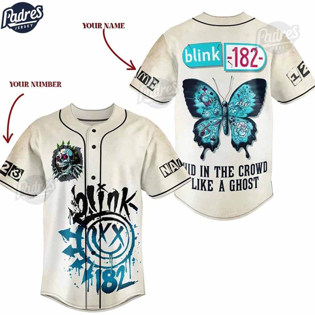 Custom Blink-182 Butterfly Baseball Jersey Style