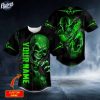 Custom Blood Drip Skeleton Green Skull Baseball Jersey