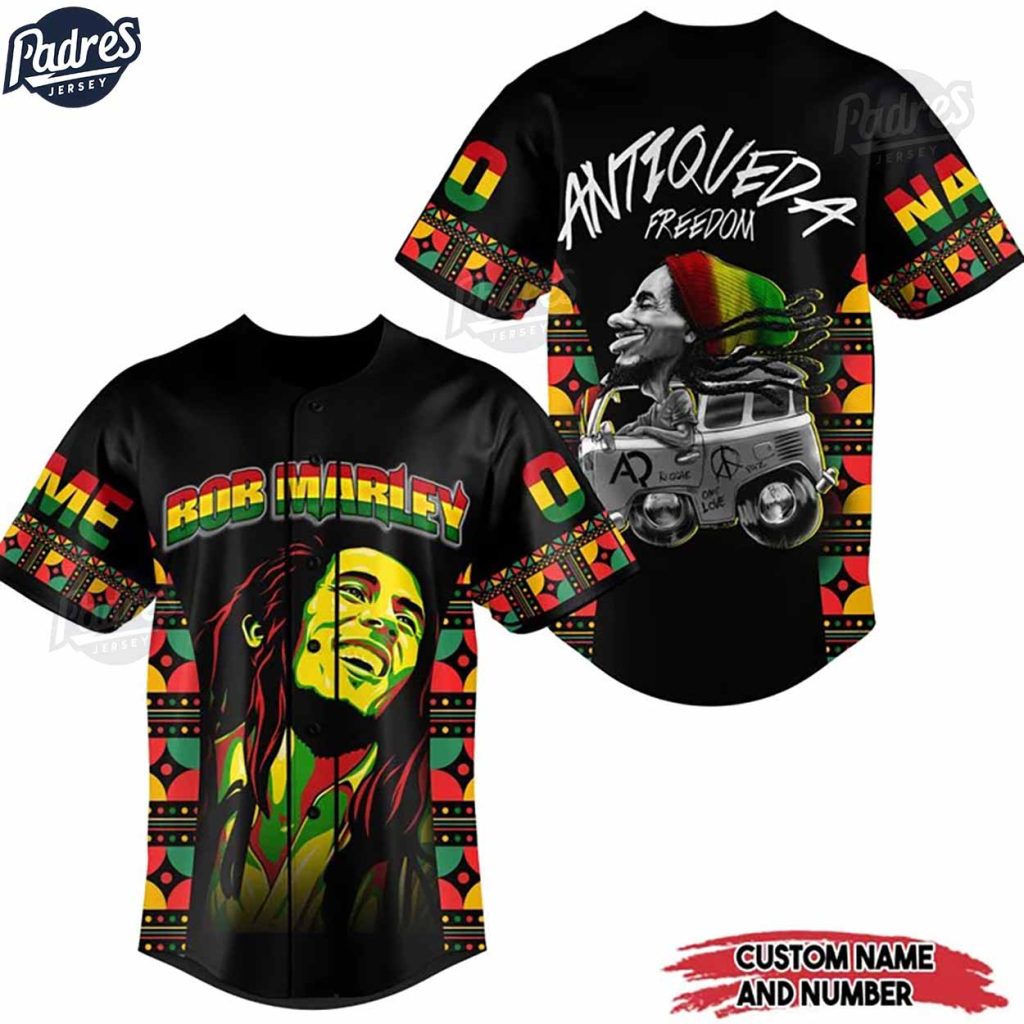 Custom Bob Marley Anti Overeda Freedom Baseball Jersey