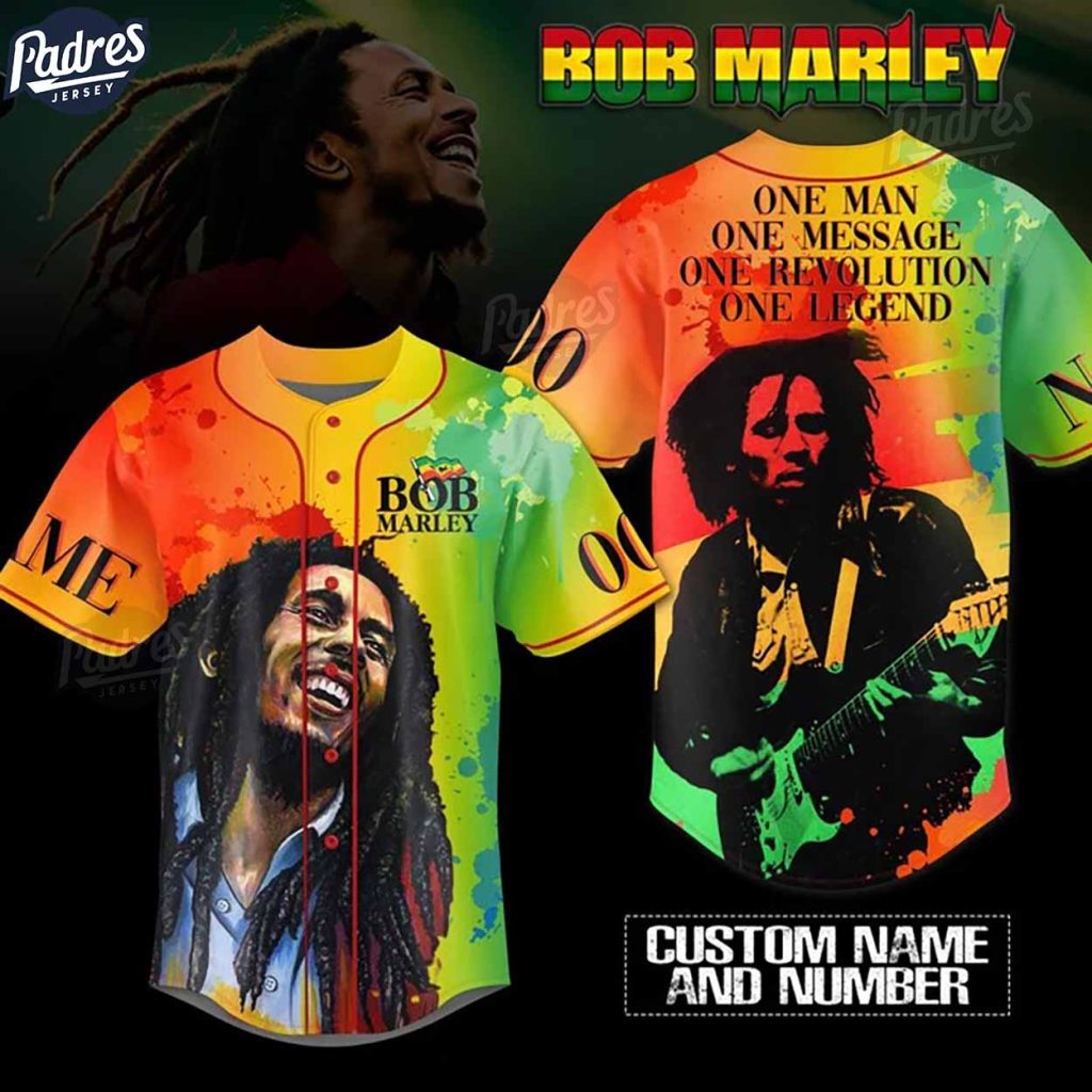 Custom Bob Marley One Legend Baseball Jersey