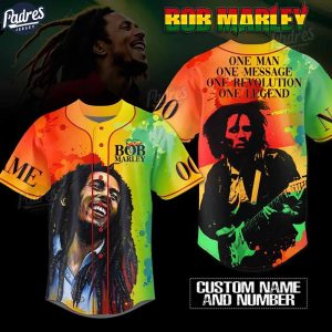 Custom Bob Marley One Legend Baseball Jersey 1