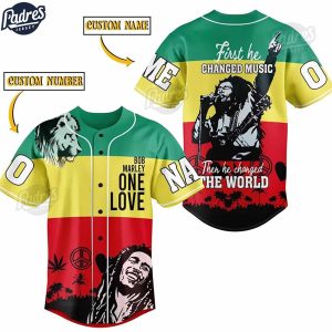 Custom Bob Marley One Love Baseball Jersey 1