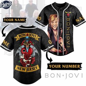 Custom Bon Jovi New Jersey Baseball Jersey Style 1