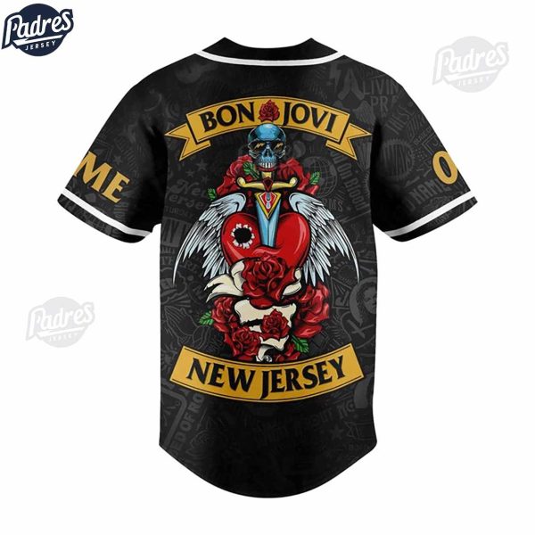Custom Bon Jovi New Jersey Baseball Jersey Style 2