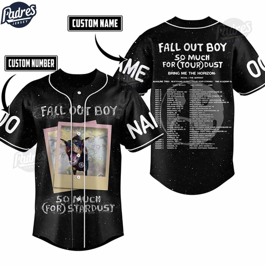 Custom Fall Out Boy So Much For Tour Dust Baseball Jersey