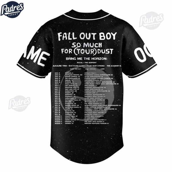 Custom Fall Out Boy So Much For Tour Dust Baseball Jersey 2