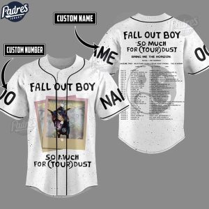 Custom Fall Out Boy So Much For Tour Dust White Baseball Jersey 1