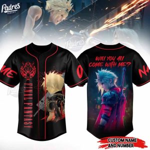 Custom Final Fantasy Will You All Come With Me Baseball Jersey 1