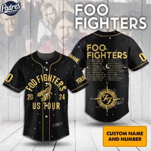 Custom Foo Fighters US Tour 2024 Baseball Jersey 1