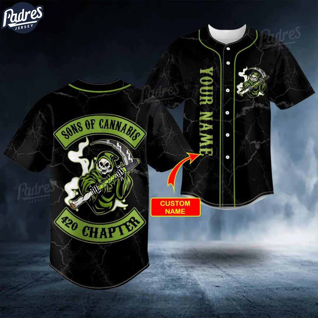 Custom Green Son Of Anarchy Grim Reaper Baseball Jersey