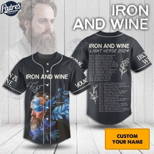 Custom Iron And Wine Light Verse 2024 Baseball Jersey 1