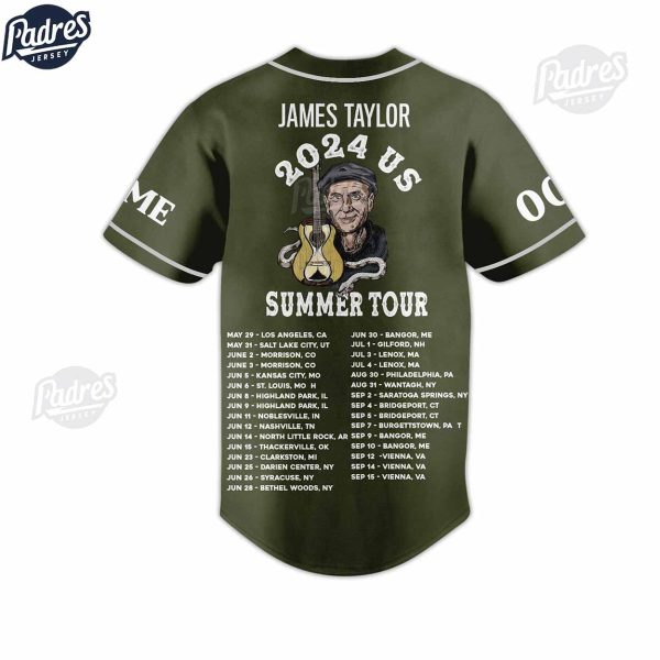 Custom James Taylor Tour 2024 Music Baseball Jersey 3