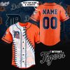 Custom MLB Detroit Tigers Orange Baseball Jersey 1