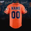 Custom MLB Detroit Tigers Orange Baseball Jersey 3