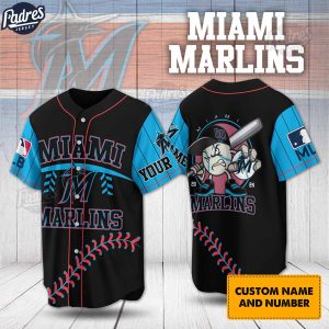 Custom Miami Marlins Baseball MLB Baseball Jersey 1