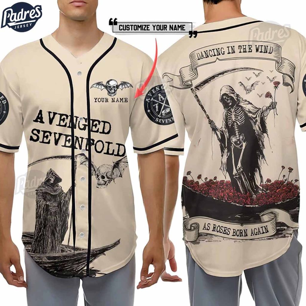 Custom Music Avenged Sevenfold Facing The Wind Baseball Jersey Style