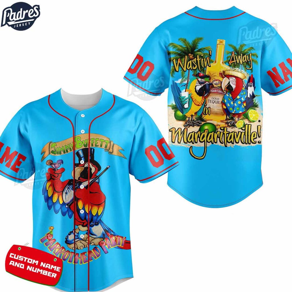 Custom Music Jimmy Buffett Blue Baseball Jersey