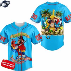 Custom Music Jimmy Buffett Blue Baseball Jersey 1