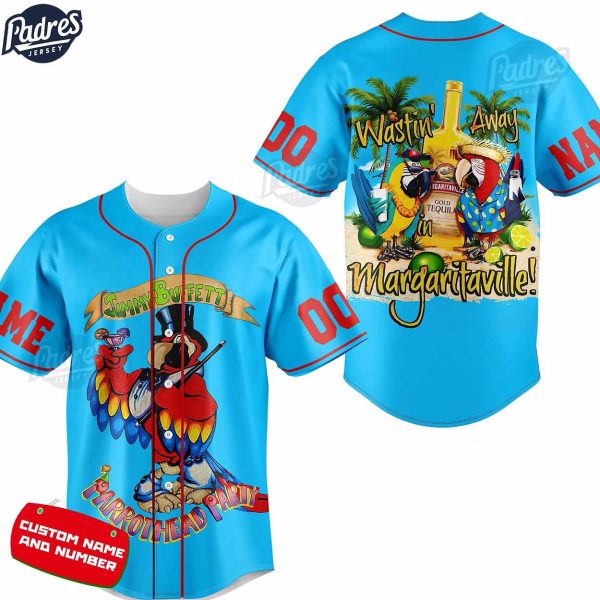 Custom Music Jimmy Buffett Blue Baseball Jersey 1