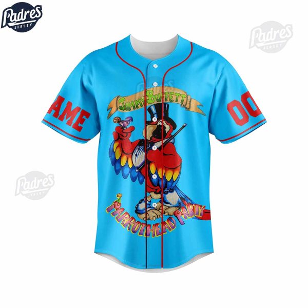 Custom Music Jimmy Buffett Blue Baseball Jersey 3