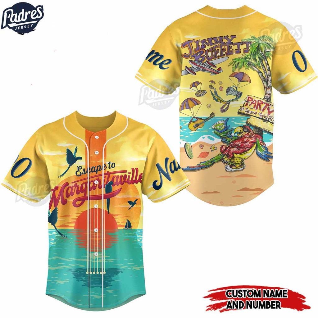 Custom Music Jimmy Buffett Margaritaville Baseball Jersey