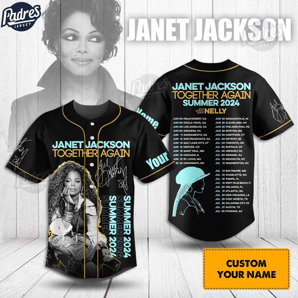 Custom Music Summer Tour 2024 Janet Jackson Baseball Jersey