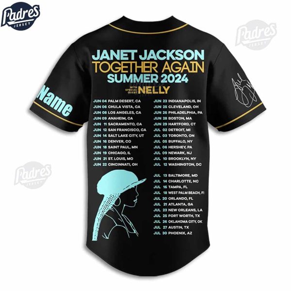 Custom Music Summer Tour 2024 Janet Jackson Baseball Jersey 3