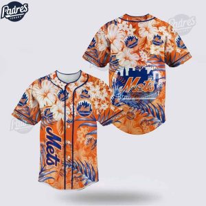 Custom New York Mets Flower Baseball Jersey 1