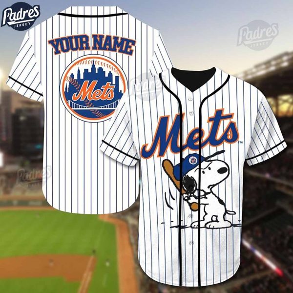 Custom New York Mets Snoopy Baseball Jersey 4