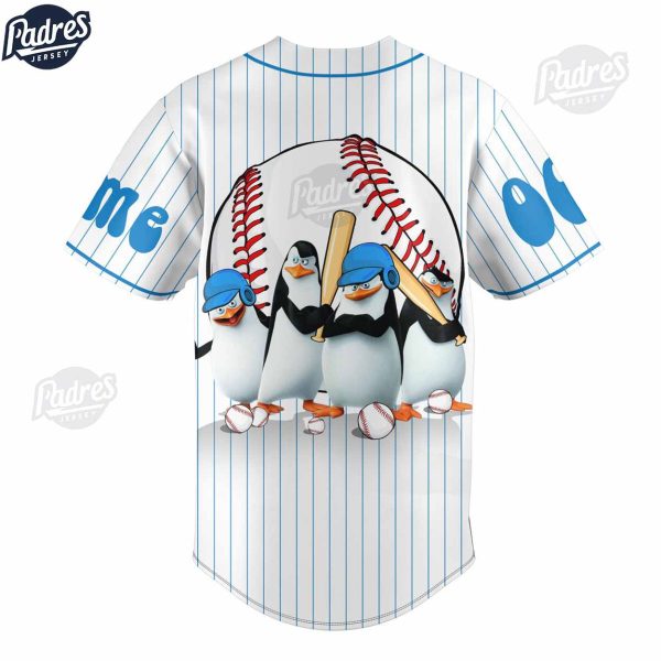 Custom Penguin Madagascar Baseball Jersey Style 3